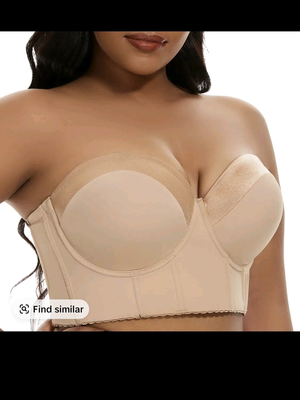 Seabbolt Strapless Longline Nude Bustier Bra 34 C In Dark Beige Nwt